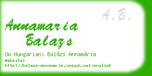 annamaria balazs business card