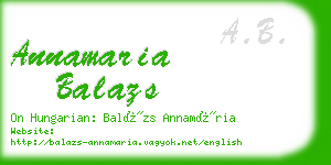 annamaria balazs business card